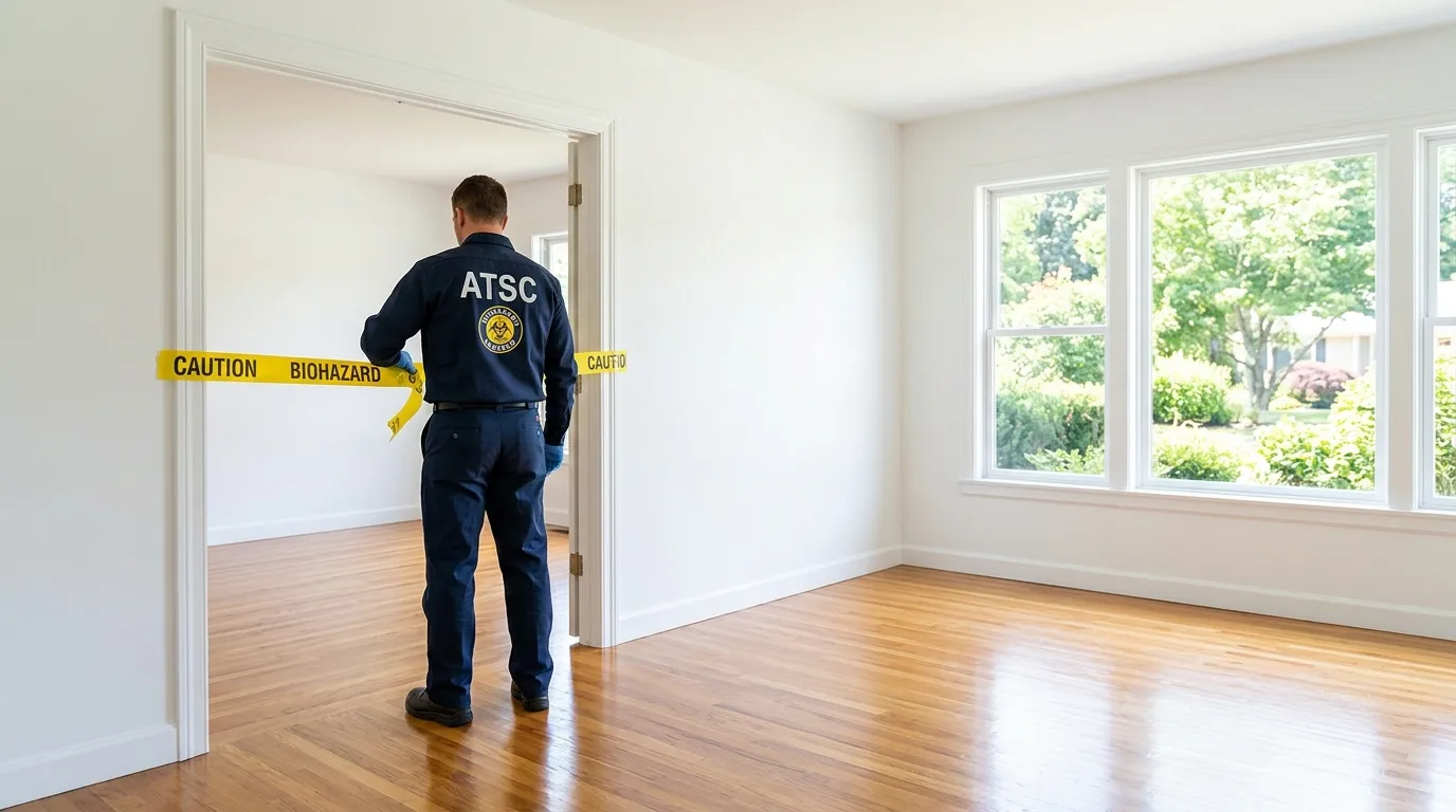 Certified biohazard cleanup crew performing Trauma Scene Cleanup in Prosper